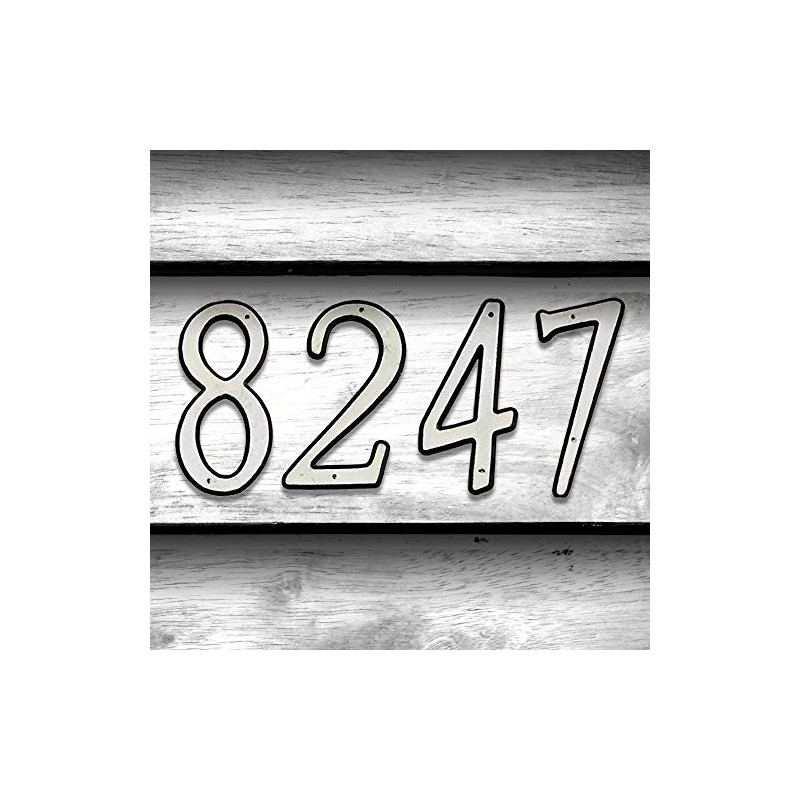 Hy-Ko 4” Classic Black Reflective Plastic House Number, Modern Raised