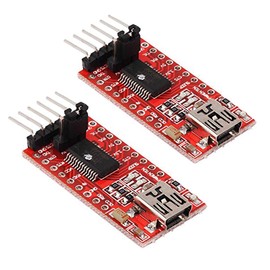 Hailege 2pcs FT232RL FTDI Mini USB to TTL Serial Converter Adapter Module 3.3V 5.5V FT232R Breakout FT232RL USB-Silialuminum USB to TTL Adapter Board for Arduino