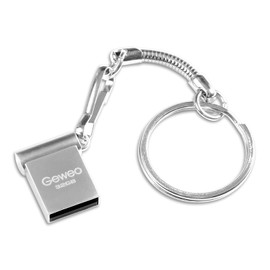 USB Stick 32 GB, Metal Memory Stick USB 2.0 USB Stick 32 GB USB Flash Drive with Key Fob USB 2.0 Stick Data Stick for PC/Laptop/Car Audio/Smart TV (Silver)