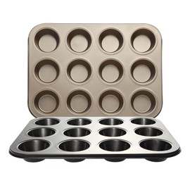 TTSTOIEE 2-Piece Cupping Iron, 12-Way Baking Devices, Non-Stick Coating for Easy Cleaning without Burning, 35 x 26 cm