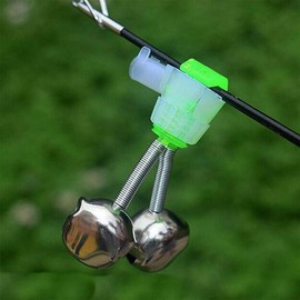 12Pcs fishing bells Fishing Alarm Plastic Fishing Bells Clips Fishing Rod Alarm with Dual Alert Bells Fishing Bite Alarm Indicator On Fishing Rod