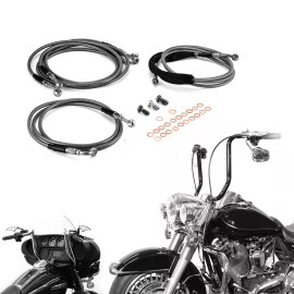 CB 12"-14" Handlebar Hydraulic Clutch & Brake Lines for 14-16 Harley Touring ABS
