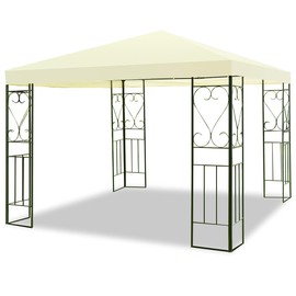 Tangkula 10'x10' Patio Gazebo Canopy Tent Steel Frame Shelter Awning (Beige)