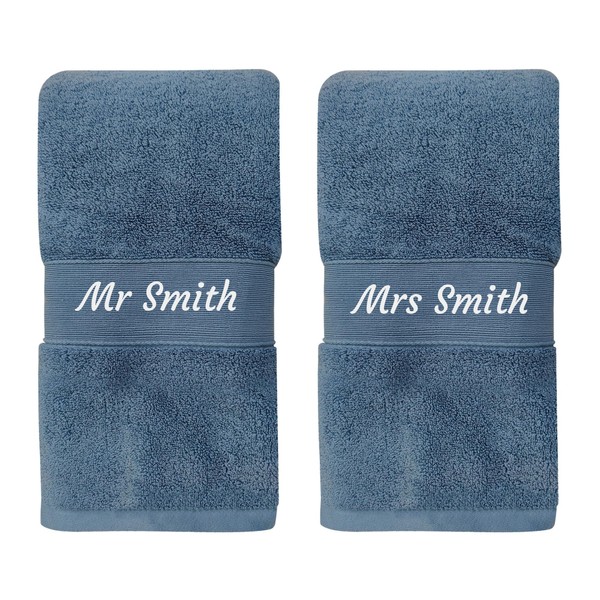 Voltexia Personalized Towels Set with Embroidered Name Text- Super Soft