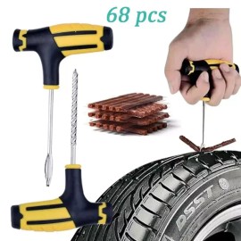 Miniduino 68pc Tire Repair Kit DIY Flat Tire Repair Car Truck Motorcycle Home Plug Patch