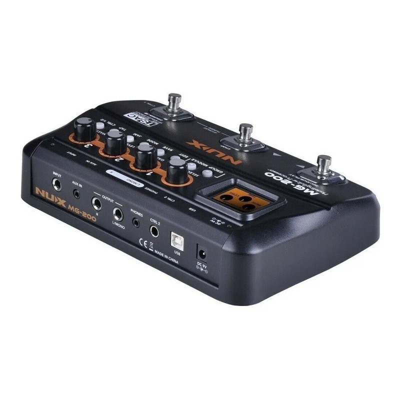 Nux Mg-200 Pedal Procesador Multiefectos Guitarra Eléctrica Color Negro