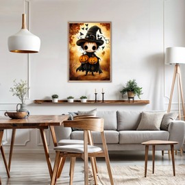 AIRDEA Diamond Art Paintings Kits for Adults,DIY Gem Art Kits for Beginner, 12x16 in,Pumpkin and Puppets, Round Full Drill