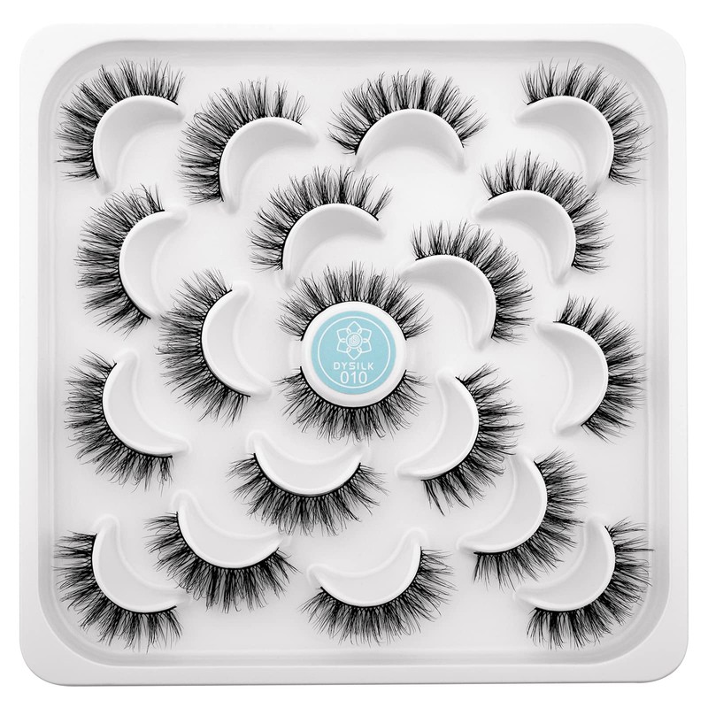 DYSILK Mink Eyelashes Strip Lashes - D Curl Lashes 10