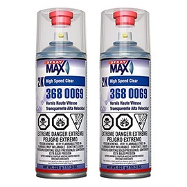 Spray max 3680069 2K High Speed Clear Coat Aerosol 11.3 oz (2 Pack)