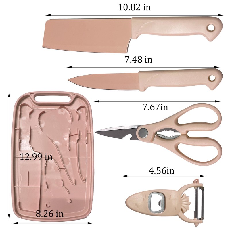 Cutting Board and Knife Set, 5 In1 Travel Cutting Board
