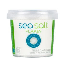 Cornish Sea Salt Flakes | Flaky Finishing Sea Salt for Cooking & Baking | Hand-Harvested in Cornwall, England | 5.3 oz Resealable Tub (Pack of 1)