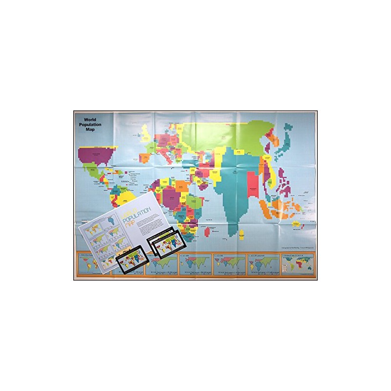 Population Map - paper folded 35x50 - Package