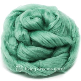 Cotton Fiber for Spinning, Blending, Felting & Fiber Arts. Soft Vegan Combed Top Roving. Mint