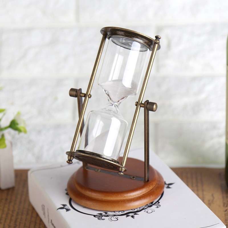 15 Minutes Metal Rotating Sand Glass Timer Clock Hourglass Table