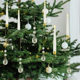 JOIONE Christmas Tree Candles with Remote Timer, 10 Pack Flameless Candles for Christmas Tree Flickering LED Candles for Indoor - Water Drop