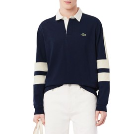 Lacoste Men's Classic Fit Sweatshirt Polo, Navy Blue, Large