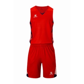 KELME Pro Basketball Jersey and Shorts for Men's and Women's - Unisex Basketball Shirt and Shorts - Team Scrimmage Uniform (Red, Small)