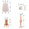 60pcs PT-31 Extended Air Plasma Cutting Nozzle Electrode Consumables Fit
