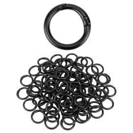 QWORK Spring O Ring, 100 Pcs Steel Round Snap Hooks for Backpacks, Handbags, and More