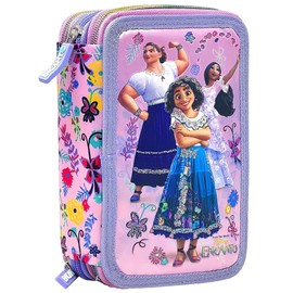 Julian Ross Children's Pencil Case, 3 Organised Compartments, Pencil Case Boy Filled with Stationery, Boys and Girls School Pencil Case, 45 Pieces for School, Glue Stick, 20 cm, Encanto Sisters,