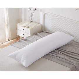 Acanva Fluffy Bed Sleeping Side Sleeper Body Pillow Insert, Long20x60(Pack of 1), White
