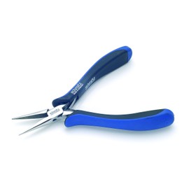 Schmitz 4202HS22 Long Nose Pliers 140 mm Straight, Long Gripping Jaws with Toothing - ESD/EGB Safe - Inserted Pliers Joint for the Professional - Made in Germany - Solingen