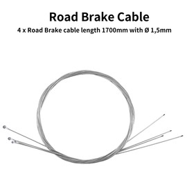 Singker 2 Set Road Bike Brake Cable Gear Cable Wire Kit, Universal Bicycle Shifter/Shift Cable for MTB/Road Bike,Including 40PCS Complete Inner Replacement Set and a Pair of Work Gloves.
