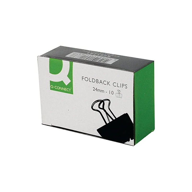 Q-Connect Foldback Clip 24mm Black (10 Pack) KF01283