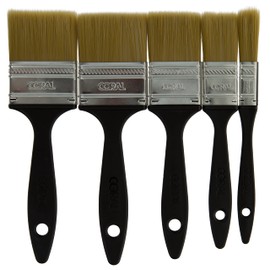 Coral 31128 Value Synthetic Paint Brushes 5Pk for Walls Ceilings, Laying Off, General Painting 5 Piece Pack Set 0.5", 1", 1.5", 2X 2"