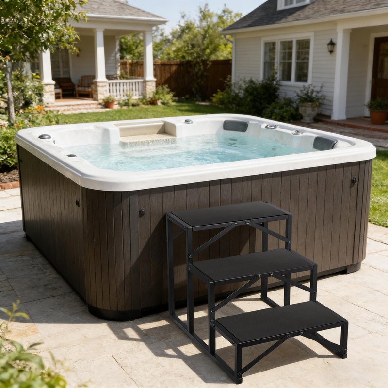 3-Step Heavy Duty Hot Tub Step, 500LBS Capacity, 24″ High