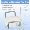 Raised Toilet Seat with Handles for Seniors, Fits Round Toilet