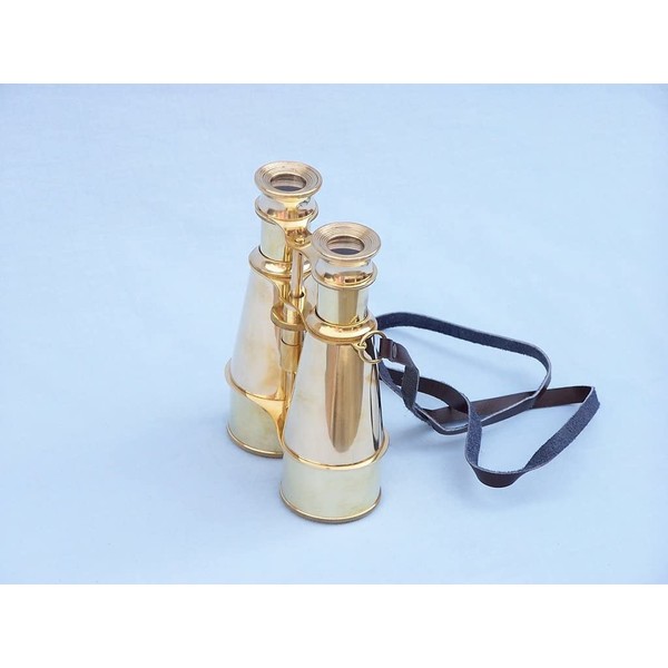 Hampton Nautical Captain's Solid Brass Binoculars, 6", Brass