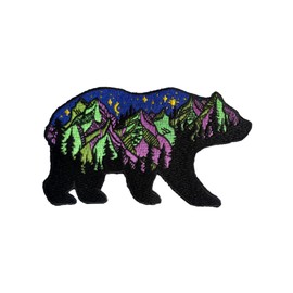 3pcs Mountain Adventure Bear Patches - Colorful Fully Embroidered Cool - Iron On/Sew On Patches