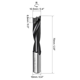 sourcing map Brad Point Drill Bits for Wood 10.5mm x 70mm Forward Turning HSS for Woodworking Carpentry Drilling Tool