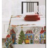 Benson Mills Christmas Village Tablecloth with Santa and Sleigh Textured