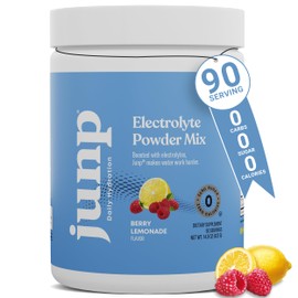JUNP JUNP Electrolytes Powder No Sugar No Carbs ?C Fresh Ripe Berry Lemonade Drink Mix - Potassium & Salt Electrolyte Hydration Powder Zero Calorie Sugar Free Electrolyte Powder, Keto Friendly, 90 Servings (Pack of 2)