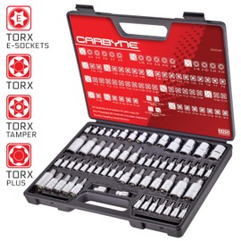 CARBYNE Master Torx Bit Socket Set & Torx External Socket Set - 62 Piece, S2 Steel Bits, CrV Sockets | 1/4-inch, 3/8-inch & 1/2-inch Drive • From a Family-Run Tool Company Based in the U.S.A.
