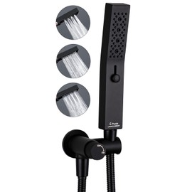 G-Promise All Metal Handheld Shower Set with 3-Function Shower Wand, included Handheld Holder to Control Shower Wand on/off Switch and 70 Inch Tangle-Free Stainless Steel Hose