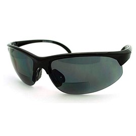 Pink Ribbon Shades, Inc. Bifocal Sport Wrap Half Rim Wrap Around Reading Sun Reader Sunglasses Men Women (Black, 1.50)