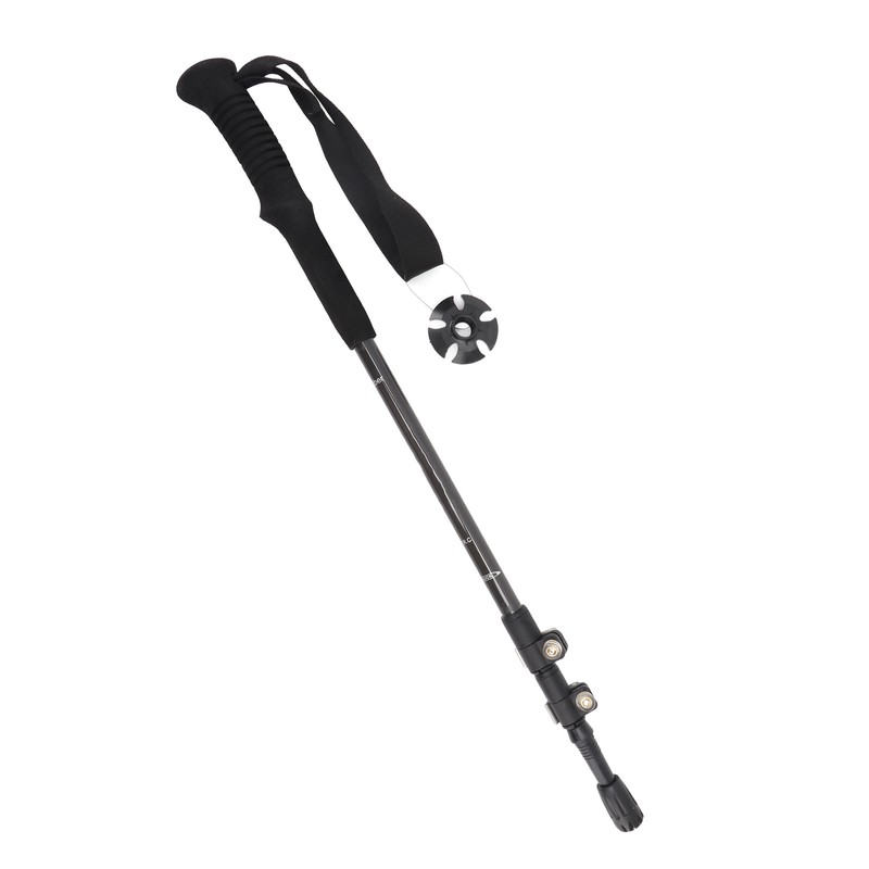 Hiking Stick 3 Section Carbon Fiber Rod EVA Foam Handle