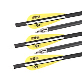 Musen Archery 30/28 Inch Carbon Practice Targeting Arrows with Removable for Youth Compound & Recurve Bow Target (Pack of 12)