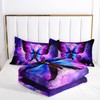 AILONEN Beautiful Butterfly Comforter Set Twin Size, Glowing Purple Butterfly
