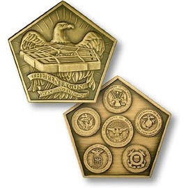 Pentagon Eagle with 5 Seals - Bronze Antique