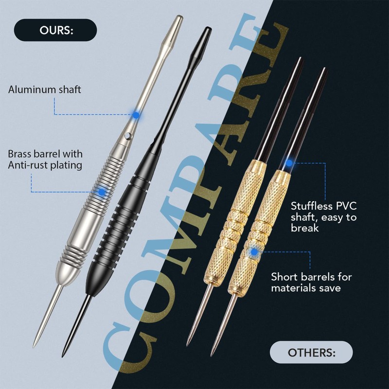 Professional Steel Tip Darts Set - Dart Board Darts Brass