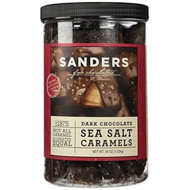 Generic Sanders Dark Chocolate Sea Salt Caramels - 36 ounces (2.25 pounds) With Cold Packs to prevent from melting Bubble-wrap mylar