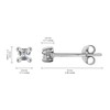 Sterling Silver 2mm Princess-Cut Square Stud Tiny CZ Cartilage Earrings