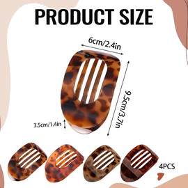 4PCS Flat Hair Clips Women Hair Claw Clips Flat Claw Clip Elegant Ergonomic Curved Design for Women and Girls for Thick And Thin Hair for All Hair Textures Accessories