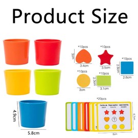 ARROMI Colour Sorting Toys, Colour Sorting Toys for Toddlers, Toddler Sensory Toys, Toddler Color Shape Sorting, Learning Sensory Toys Gift for Infants and Toddlers 1-3 Years.