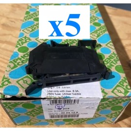 Phoenix x5 NEW 3004126 Phoenix TERMINAL BLOCK 15-30VAC/VDC 6.3 AMP UK 5 HESILED 24, 5pcs