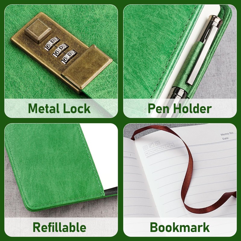 WEMATE Diary with Lock, A5 Journal with Lock 240 Pages,
